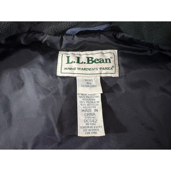 LL Bean North Col Gore Tex thinsulate Parka Coat sz XL color navy VINTAGE 90's - Picture 8 of 8